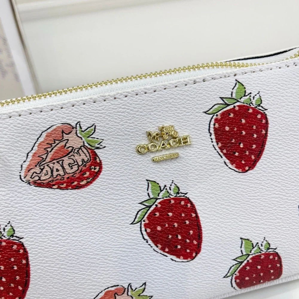 Coach White Bag with Red Strawberry Design - Picture 3 of 7